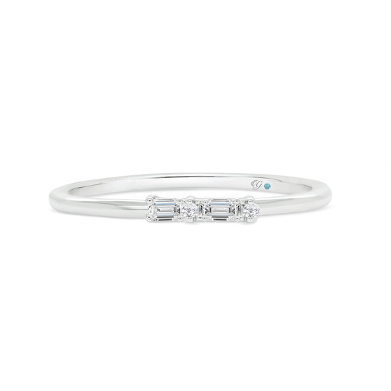 Letter C Morse Code Diamond Stacking Ring - Gem-imas Diamond Jewellery