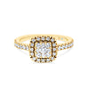 18ct Gold Cushion Diamond Cluster Engagement Ring - Gem-imas Diamond Jewellery