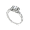 18ct Gold Cushion Diamond Cluster Engagement Ring - Gem-imas Diamond Jewellery