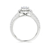 18ct Gold Cushion Diamond Cluster Engagement Ring - Gem-imas Diamond Jewellery