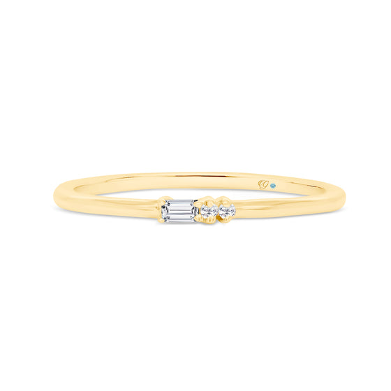 Letter D Morse Code Diamond Stacking Ring - Gem-imas Diamond Jewellery