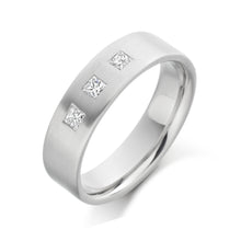  Platinum and Princess Cut Diamond Men's Wedding Band - Gem-imas Diamond Jewellery