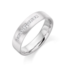  Platinum and Princess Cut Diamond Flush Men's Wedding Band - Gem-imas Diamond Jewellery