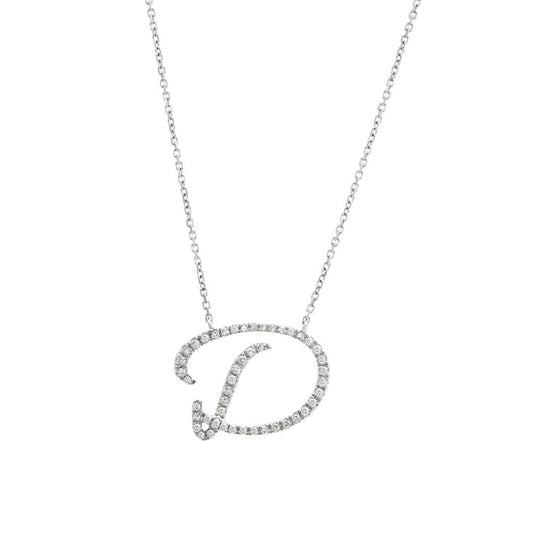 Love Letters - Diamond Initial Pendant D - Gem-imas Diamond Jewellery