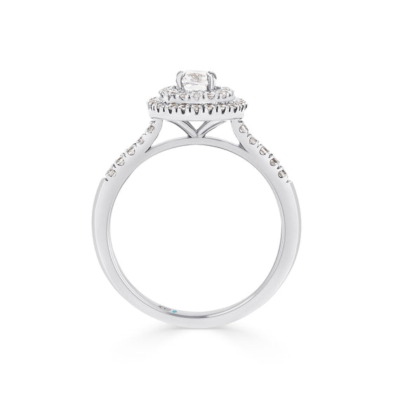 Cushion Shaped Double Halo Diamond Engagement Ring - Gem-imas Diamond Jewellery