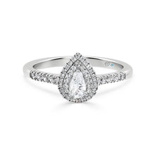  Pear Shaped Double Halo Diamond Engagement Ring - Gem-imas Diamond Jewellery