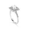 Princess Cut Double Halo Diamond Engagement Ring - Gem-imas Diamond Jewellery