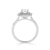 Princess Cut Double Halo Diamond Engagement Ring - Gem-imas Diamond Jewellery