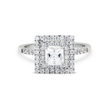  Princess Cut Double Halo Diamond Engagement Ring - Gem-imas Diamond Jewellery