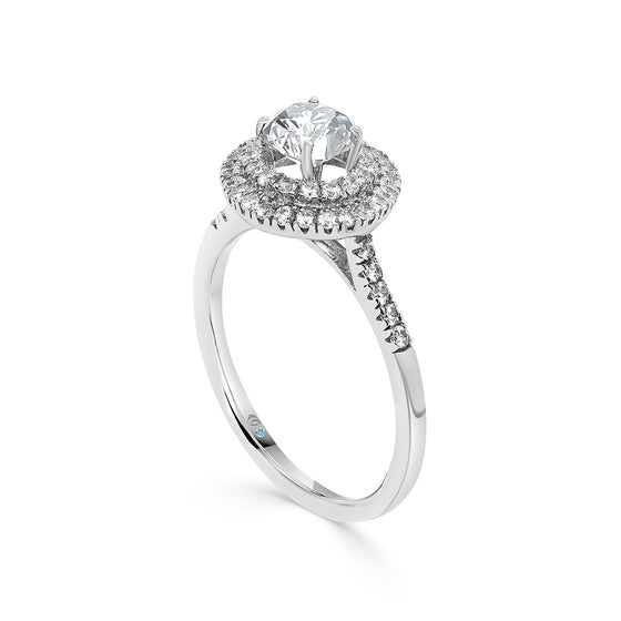 Round Brilliant Double Halo Diamond Engagement Ring - Gem-imas Diamond Jewellery