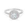 Round Brilliant Double Halo Diamond Engagement Ring - Gem-imas Diamond Jewellery