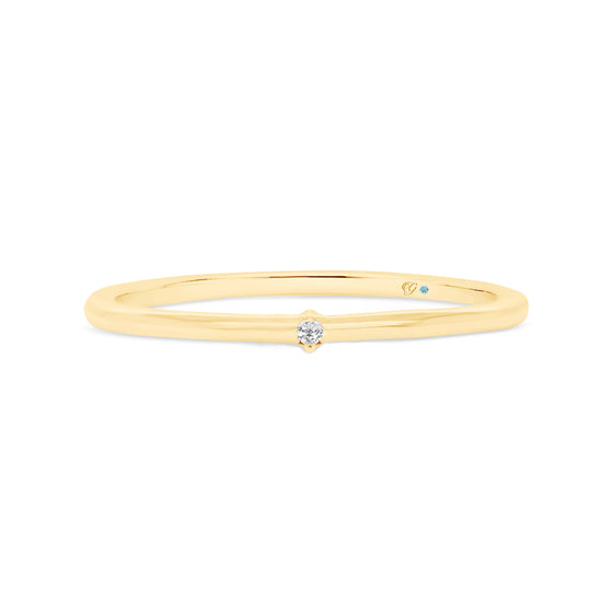 Letter E Morse Code Diamond Stacking Ring - Gem-imas Diamond Jewellery