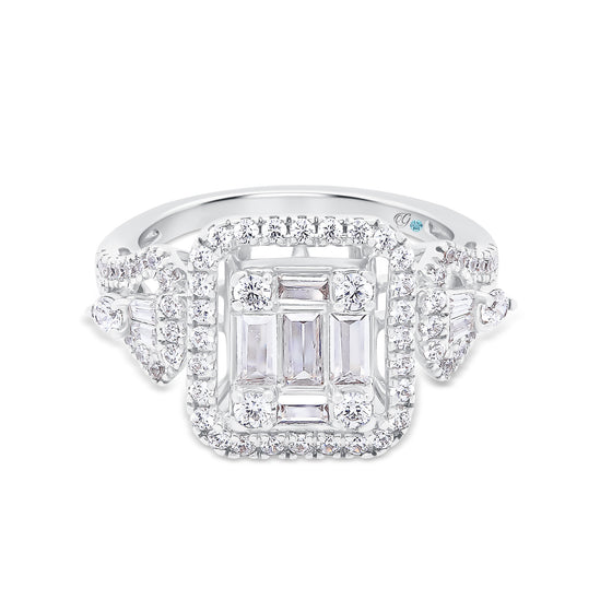 Tsarina Baguette and Round Diamond Engagement Ring - Gem-imas Diamond Jewellery