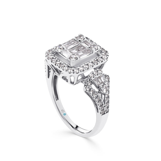 Tsarina Baguette and Round Diamond Engagement Ring - Gem-imas Diamond Jewellery