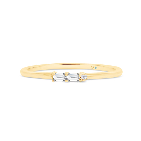 Letter G Morse Code Diamond Stacking Ring - Gem-imas Diamond Jewellery