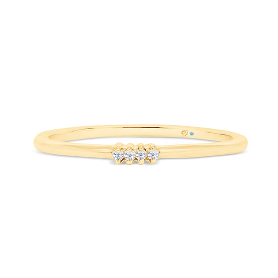 Letter H Morse Code Diamond Stacking Ring - Gem-imas Diamond Jewellery