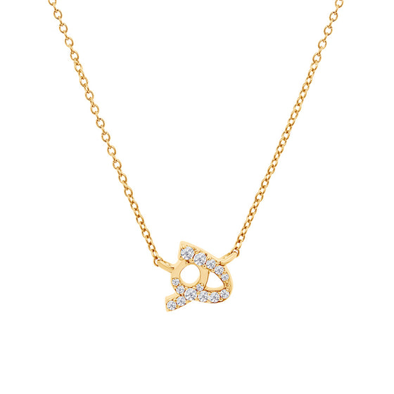 Arabic Diamond Pendant Letter 'H' (Ha) - Gem-imas Diamond Jewellery