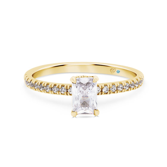 Emerald Cut Hidden Halo Diamond Engagement Ring - Gem-imas Diamond Jewellery