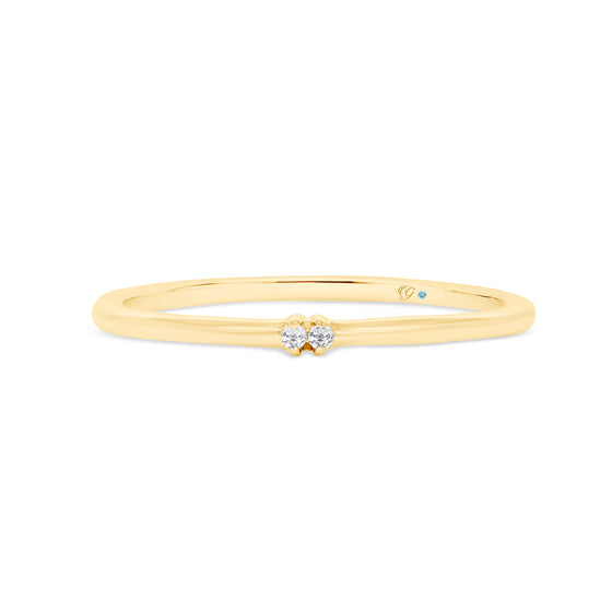 Letter I Morse Code Diamond Stacking Ring - Gem-imas Diamond Jewellery