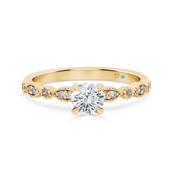 Isabella Vintage Solitaire Diamond Engagement Ring - Gem-imas Diamond Jewellery