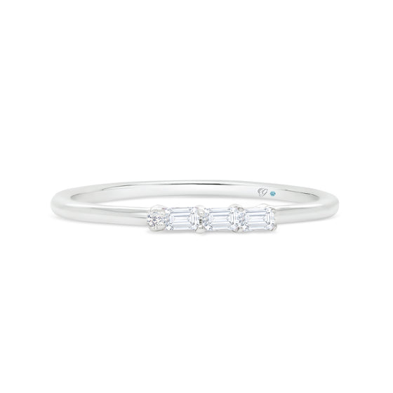 Letter J Morse Code Diamond Stacking Ring - Gem-imas Diamond Jewellery