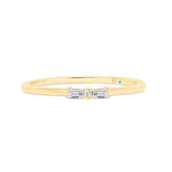 Letter K Morse Code Diamond Stacking Ring - Gem-imas Diamond Jewellery