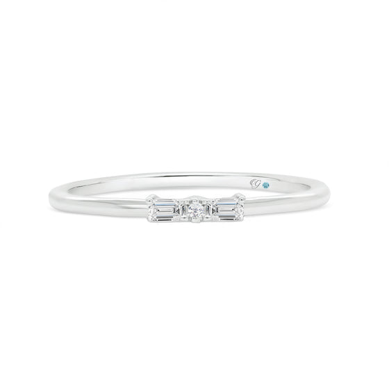 Letter K Morse Code Diamond Stacking Ring - Gem-imas Diamond Jewellery