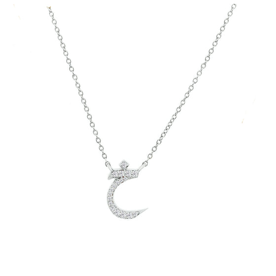 Arabic Diamond Pendant Letter 'K' (Kha) - Gem-imas Diamond Jewellery