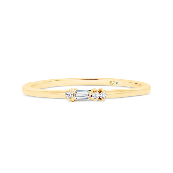 Letter L Morse Code Diamond Stacking Ring - Gem-imas Diamond Jewellery