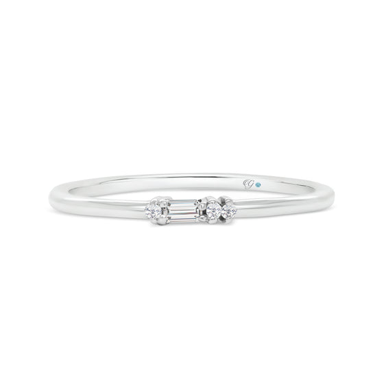 Letter L Morse Code Diamond Stacking Ring - Gem-imas Diamond Jewellery