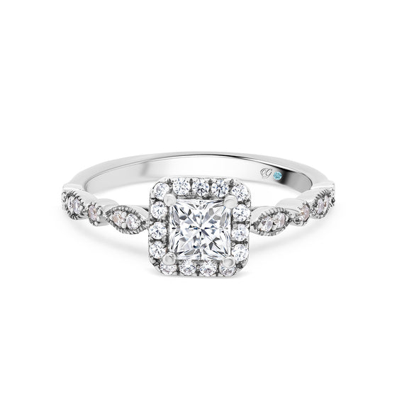 Layla Princess Halo Diamond Engagement Ring - Gem-imas Diamond Jewellery