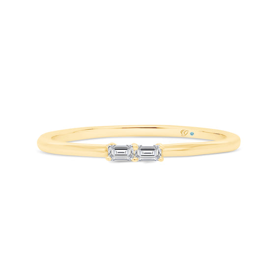 Letter M Morse Code Diamond Stacking Ring - Gem-imas Diamond Jewellery