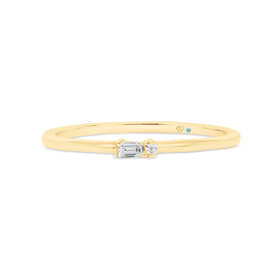 Letter N Morse Code Diamond Stacking Ring - Gem-imas Diamond Jewellery