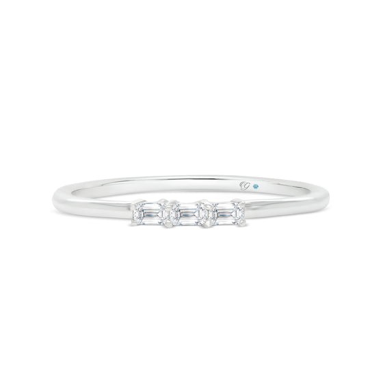 Letter O Morse Code Diamond Stacking Ring - Gem-imas Diamond Jewellery