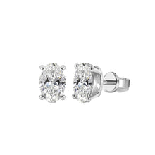  Oval Solitaire Diamond Stud Earrings - Gem-imas Diamond Jewellery