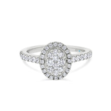  18ct Gold Oval Diamond Cluster Engagement Ring - Gem-imas Diamond Jewellery