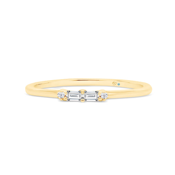 Letter P Morse Code Diamond Stacking Ring - Gem-imas Diamond Jewellery