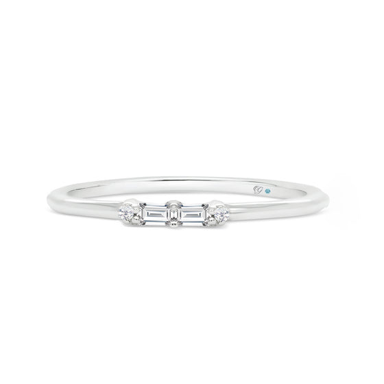 Letter P Morse Code Diamond Stacking Ring - Gem-imas Diamond Jewellery