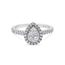  18ct Gold Pear Diamond Cluster Engagement Ring - Gem-imas Diamond Jewellery