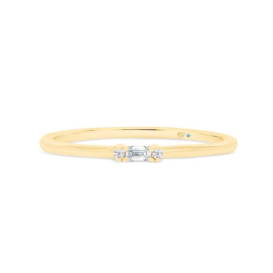 Letter R Morse Code Diamond Stacking Ring - Gem-imas Diamond Jewellery