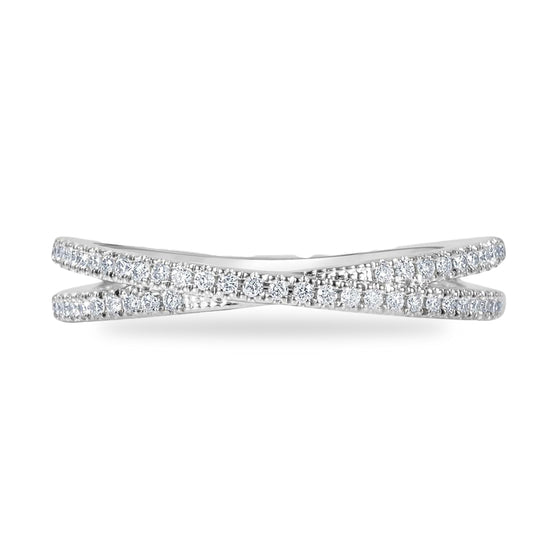 Crossover Pave Diamond RIng - Gem-imas Diamond Jewellery