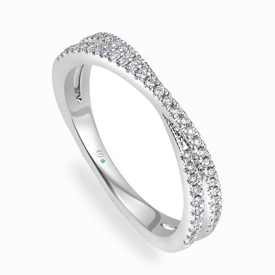 Crossover Pave Diamond RIng - Gem-imas Diamond Jewellery