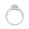 18ct White Gold Round Diamond Cluster Engagement Ring - Gem-imas Diamond Jewellery