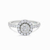 18ct White Gold Round Diamond Cluster Engagement Ring - Gem-imas Diamond Jewellery