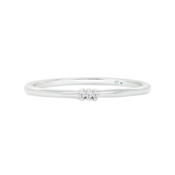 Letter S Morse Code Diamond Stacking Ring - Gem-imas Diamond Jewellery