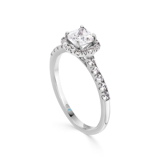 Cushion Cut Diamond Halo Engagement Ring - Gem-imas Diamond Jewellery