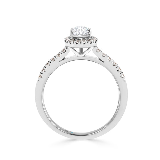 Emerald Cut Diamond Halo Engagement Ring - Gem-imas Diamond Jewellery