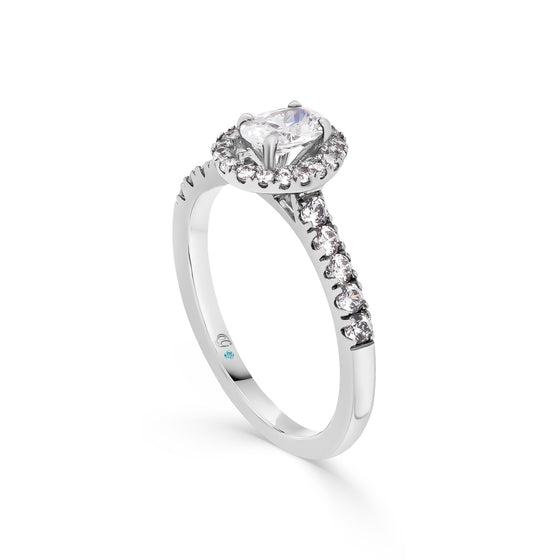 Oval Diamond Halo Engagement Ring - Gem-imas Diamond Jewellery