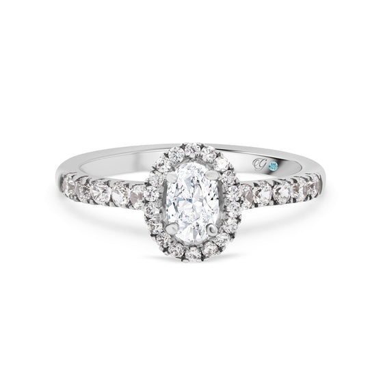 Oval Diamond Halo Engagement Ring - Gem-imas Diamond Jewellery