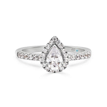  Pear Shaped Diamond Halo Engagement Ring - Gem-imas Diamond Jewellery